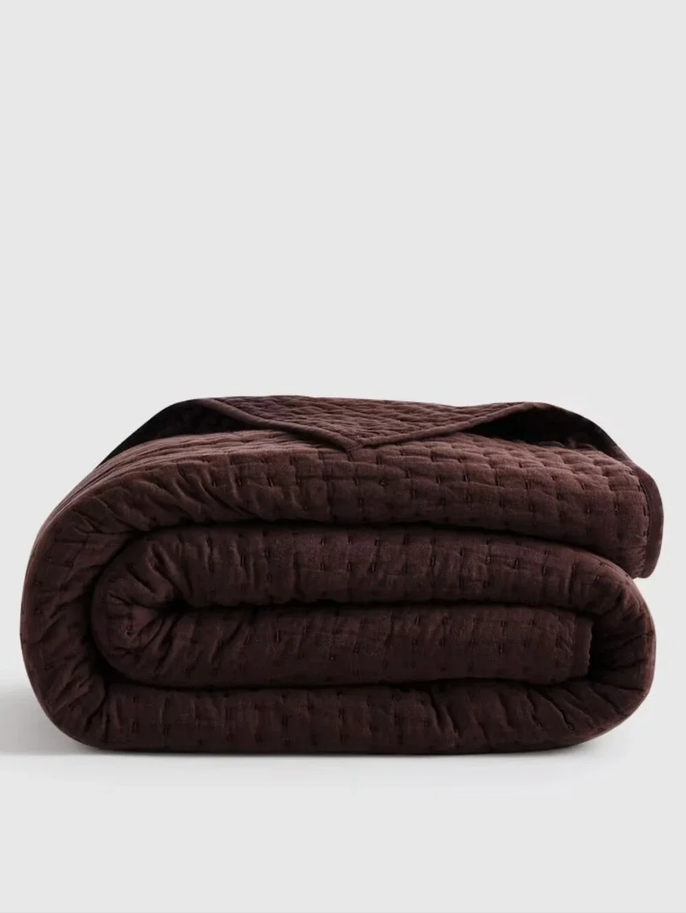 Quince European Linen Cotton Stitch Quilt - Espresso